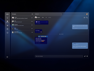 Message Dashboard dashboard design ui