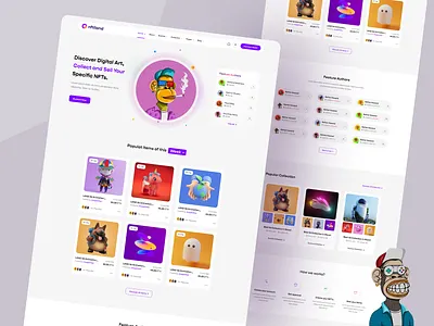 NFT Marketplace Website bid crypto cryptocurrency ethereum landing page nft nft website opensea ui web design