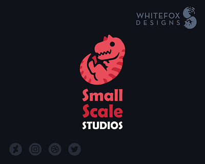 Small Scale Studios branding cute design dinosaur logo rex t rex tyranosaurus vector