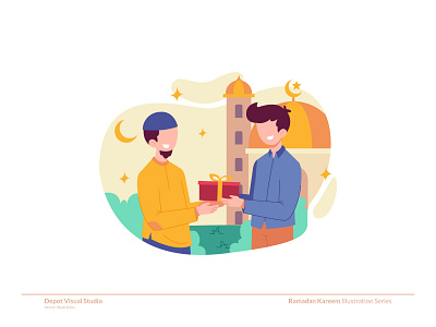 Zakat - Ramadan Kareem Series Illustration character charity faceless flat iftar illustration mosque muslim people ramadan zakat