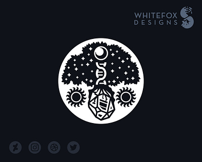 Musere branding design dna logo moon stars sun tree vector