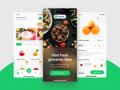 Grocery Mobile App branding design dribbble illustration logo mobile app nft ui uidesign ux