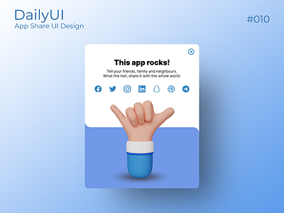 #dailyui 010/100 - App Share Design UI card design dailyui design share ui uidesign uiux ux webdesign website design