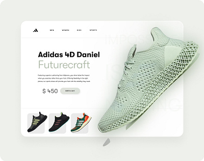 Adidas Landing Page Design design ui web design