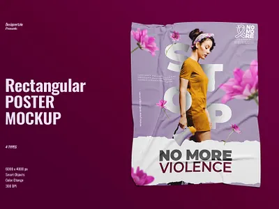 Flat Lay Rectangular Poster Mockup topview