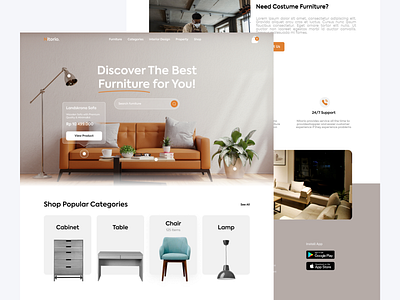 Nitorio - Furniture Website branding furniture website graphic design landing fage furniture ui ui design web design website furniture