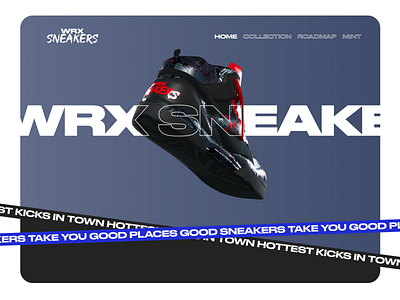 Sneakers NFT Collection Website - Hero Section 3d app branding figma graphic design illustration logo nft nft marketplace nft website sneakers ui webflow website