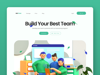 Discussion With The Team - 3D Concept 3d 3ddesign 3dheader 3dillustration 3dmodeling 3drender design digitalillustration graphic design header illustration ui