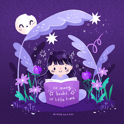 So Many Books book book nerd cute illustration reader