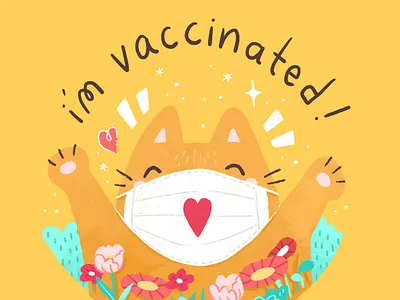 Vaccinated ! cute illustration vaccination vaccine