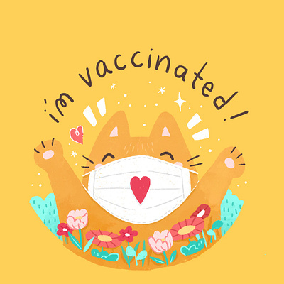 Vaccinated ! cute illustration vaccination vaccine