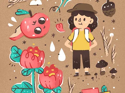 Spend Time Outdoor cute illustration nature outdoor