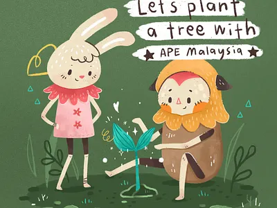 Plant a Tree cute illustration plant tree tree