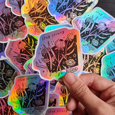 Stay Strong Sticker flower sticker