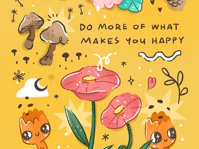 Flowers Here cute flower illustration love