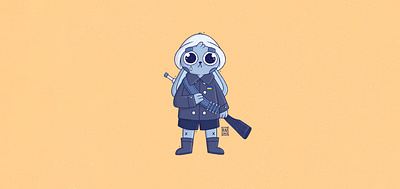 Peace for Ukraine 🕊 💛 💙 bunny cartoon character design cute design gun illustration kawaii peace for ukraine peace not war procreate rabbit ukraine war