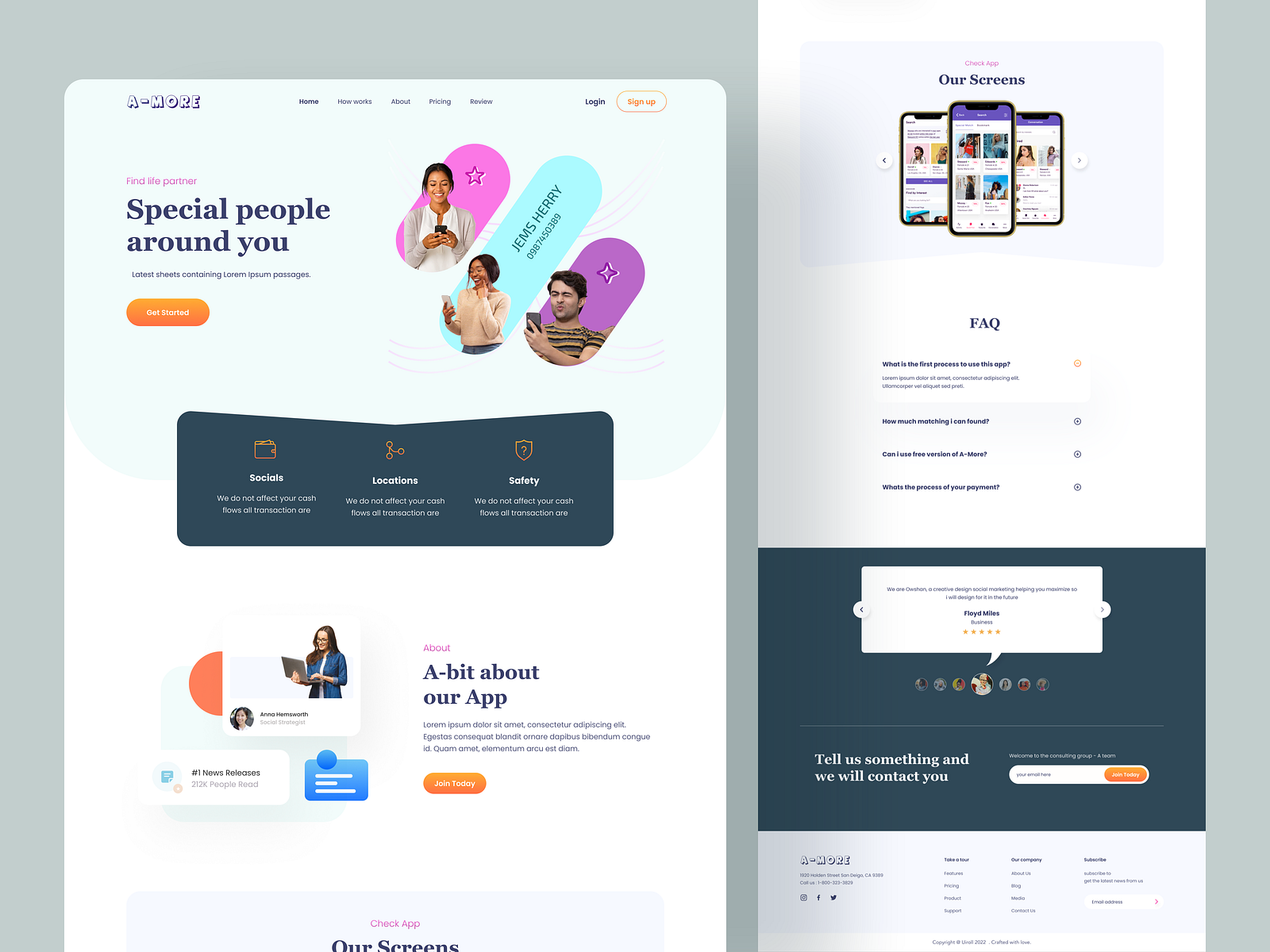 Dating Landing Page - 07 by Syed Raju on Dribbble