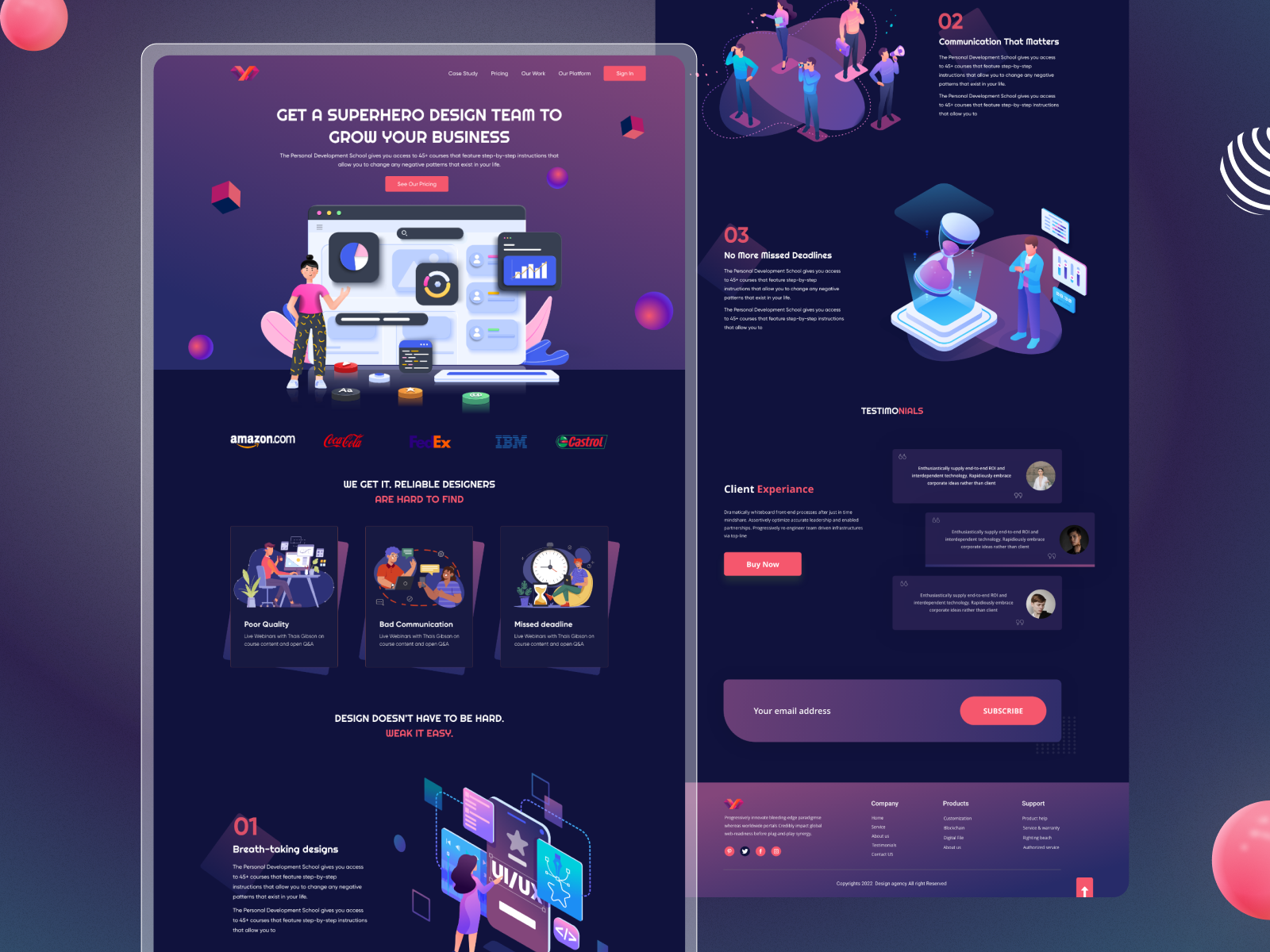 Example of Landing Page With Custom Illustration