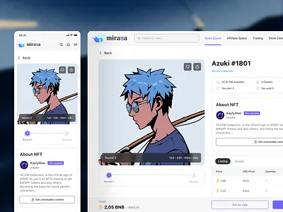 NFT Details blockchain gamefi marketplace nft uxui