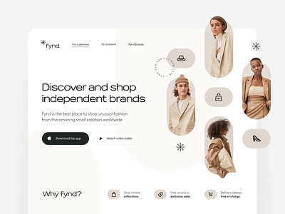 *Fynd App - Discover and Shop Independent Brands brands brutalist clothes ecommerce elegant fashion interface landing luxury minimal page premium shop ui ux website