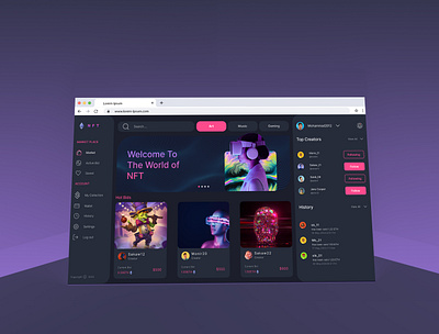 NFT Dashboard Design ai branding dashboard design ecommerce figma graphic design illustration nft nft dashboard design ui ui design uidesign uiux uiuxdesign user interface ux ux design uxdesign website