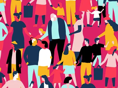 Community body character color palette colors community crowds diversity drawing illustration men parents people vector women