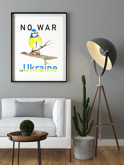 NO WAR IN UKRAINE design grafic illustration no war support ukraine watercolor