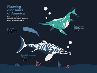 Floating dinosaurs of America 2d art character design design illustration infographic nature ui vector vector design