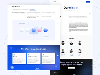 Pento Website / About Us 2022 about us agency ai artificial intelligence blue tech branding design design studio illustration landing machine learning startup tabs tech ui ux web website
