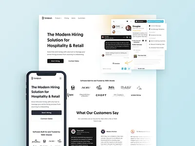 foh&boh website design graphic design illustration jobplatform landingpage mobile typography ui ux website