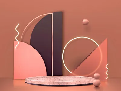 Modern Memphis Inspired Product Backdrop 3d 3d illustration abstract advertisement aesthetic backdrop branding business digital art display ecommerce graphic graphic design marketing memphis style modern product backdrop psd showcase social media