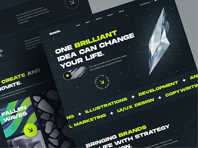 Oasis - Creative Agency Landing Page agency agency landing page agency website branding company creative creative agency creative direction dark mode design digital agency digital marketing landing page marketing populer portfolio studio ui uiux website