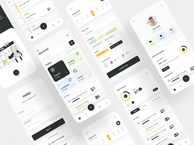 Task Management App app clean daily task design devsnet kanban management minimal mobile app product project routine schedule task to do ui ux