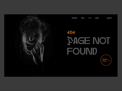 404 page error 404 page animation black error figma orange ui ui design webdesign website