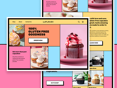 Cupcaked - Neobrutalism Web Design for a Bakery bakery neobrutalism web design