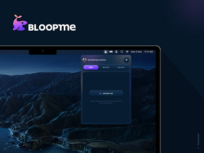 Bloopme - for macOS dark theme macos app menubar app neumorphism ui