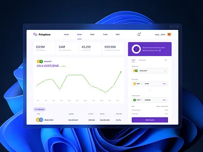 Liquidity Pool blockchain dashboard liquidity pool productdesign ui uiux web web 3.0 web3 web3design