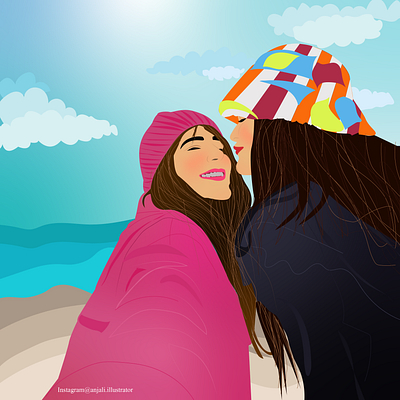 Deeksha khurana and kritika khurana vector art portrait adobeillustrator design digitalart graphic design illustration vector vectorportrait