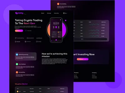 Minty Website blockchain crypto cryptocurrency landing page nft nfts ui uiux ux web 3.0 web design web3 web3 design website