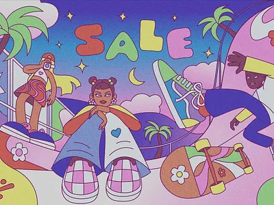 Illustration for a sportswear store 2d adobe illustrator advertising background character illustration design illustration sport vector