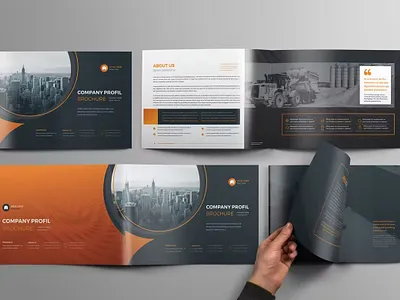 Free Corporate Brochure a4 a5 abstract annual annual report brochure brochure design brochure template brochure templates business company corporate guideline landscape modern orange portfolio report trend trendy