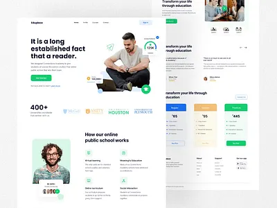 Eduplace | Education Minimal Ui Landing Page | ui_Clutch animation branding design education education landing page figma figma ui graphic design landing page minimal ui minimalistic ui motion motion graphics ui ui designer ui motion ux ux ui web ui website ui