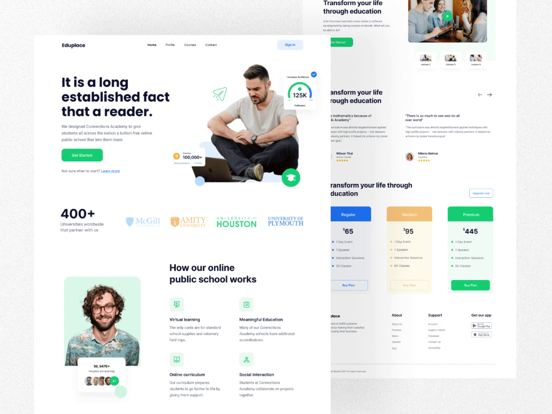 Eduplace | Education Minimal Ui Landing Page | ui_Clutch by Visionic ...