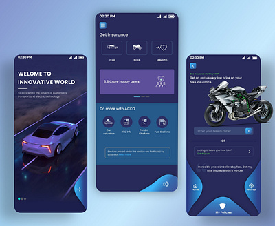 Vehicle Insurance App app applayout branding design graphic design illustration insurance ui ux vehicle