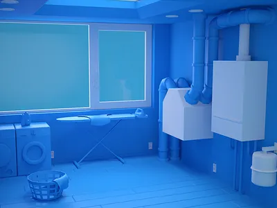 Laundry Room 3d graphic design illus illustration infographic interior low poly motion graphics