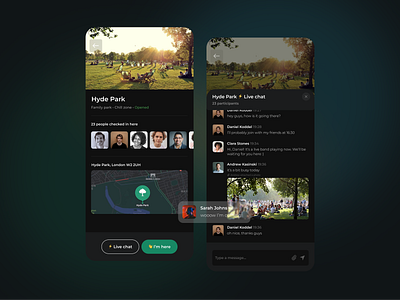 Mobile app / Events live chats app chat community design events interface join live livechat messenger mobile network product promo share social ui ux