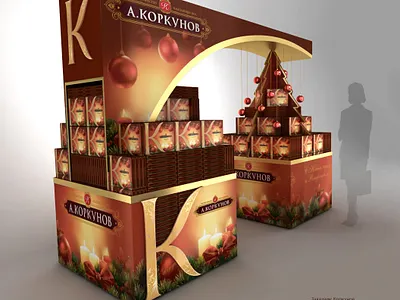 Korkunov cardboard stand branding cardboard design fmcg graphic design korkunov pos posm product design