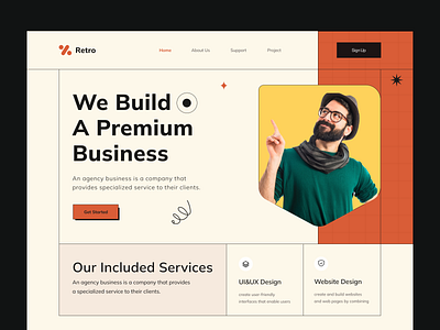 Digital Agency Landing Page agency agency website clean company creative design header homepage illustration landing page marketing minimal product designer simple simple ui ui uiux uiux design web design web page