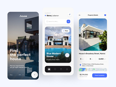 Real Estate Application #2 app app design book apartment building buy property design house modern app modern house new online booking popular real estate rent house trending ui ui design ui ux