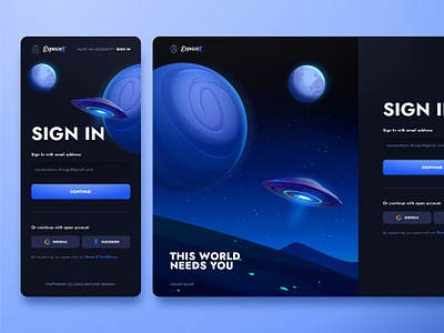 EspaceX: Sign In bets betting crash dashboard gambling game gaming graphic design illustration login mini game mobile app nft product design sign in sign up ufo uiux user interface web design